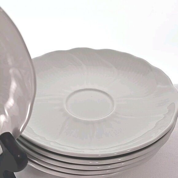 Mikasa Spring Magnolia Saucer Plates 6" white set/6 dessert farmhouse cottage - Picture 3 of 9